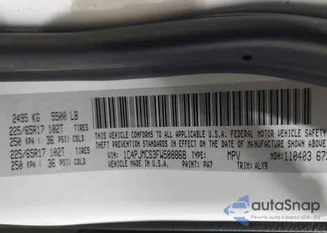 2015 Jeep Cherokee Latitude z USA, uszkodzony, nr VIN 1C4PJMCS3FW588868